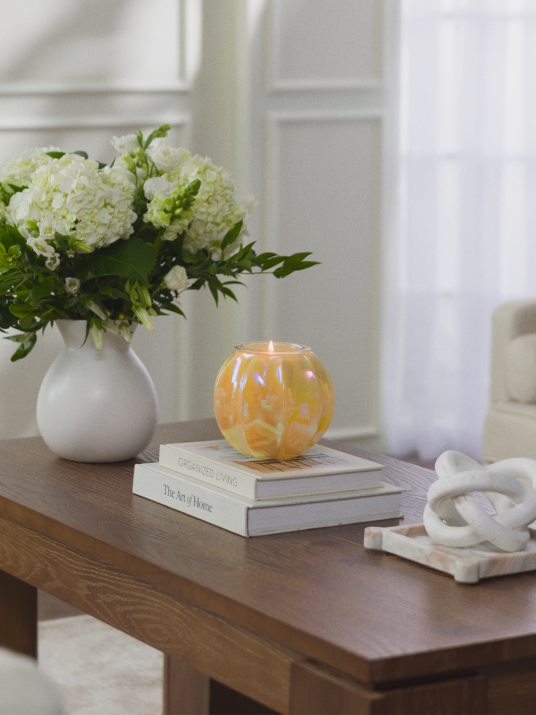 Scentsy Candle collection styled with Sunset Light lifestyle decor for the Candle Insert Promo tri-image banner, panel 2.
