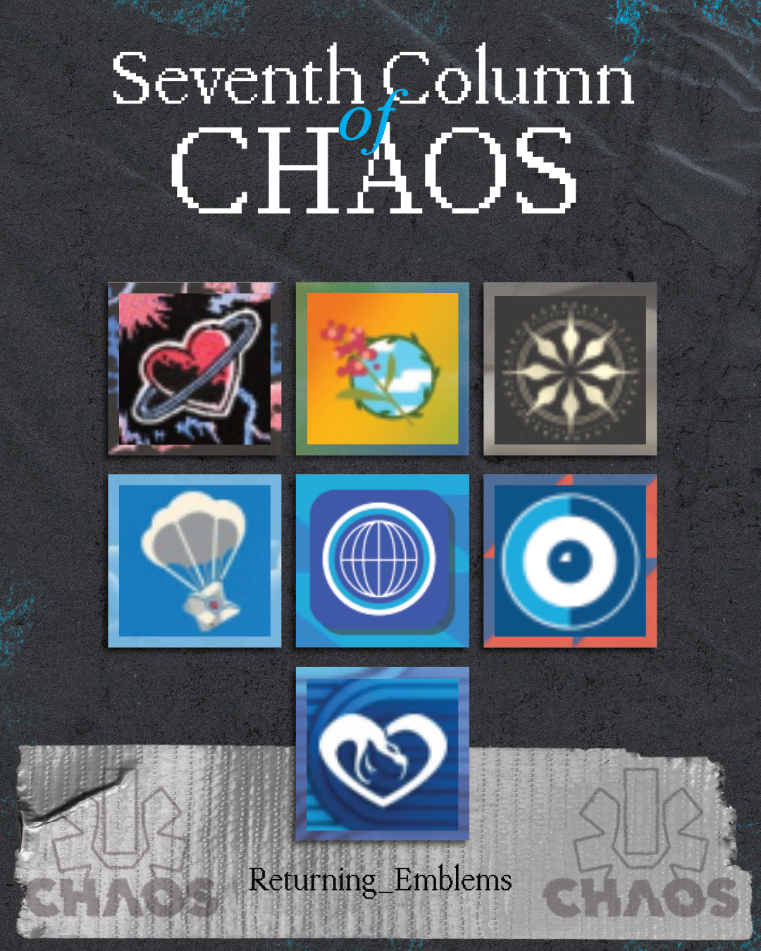 Returning Emblems: Circadian Guard, Mist Blossoms, Look Up, Bloodstream, Kūlike Kākou, Gateway To Knowledge