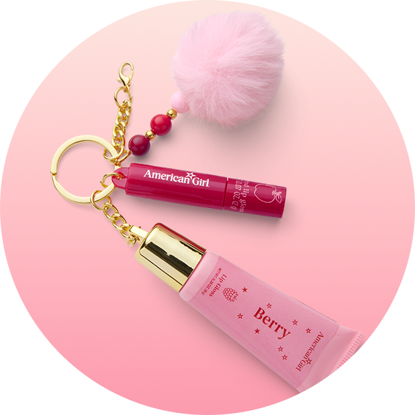 Lip gloss on keychain