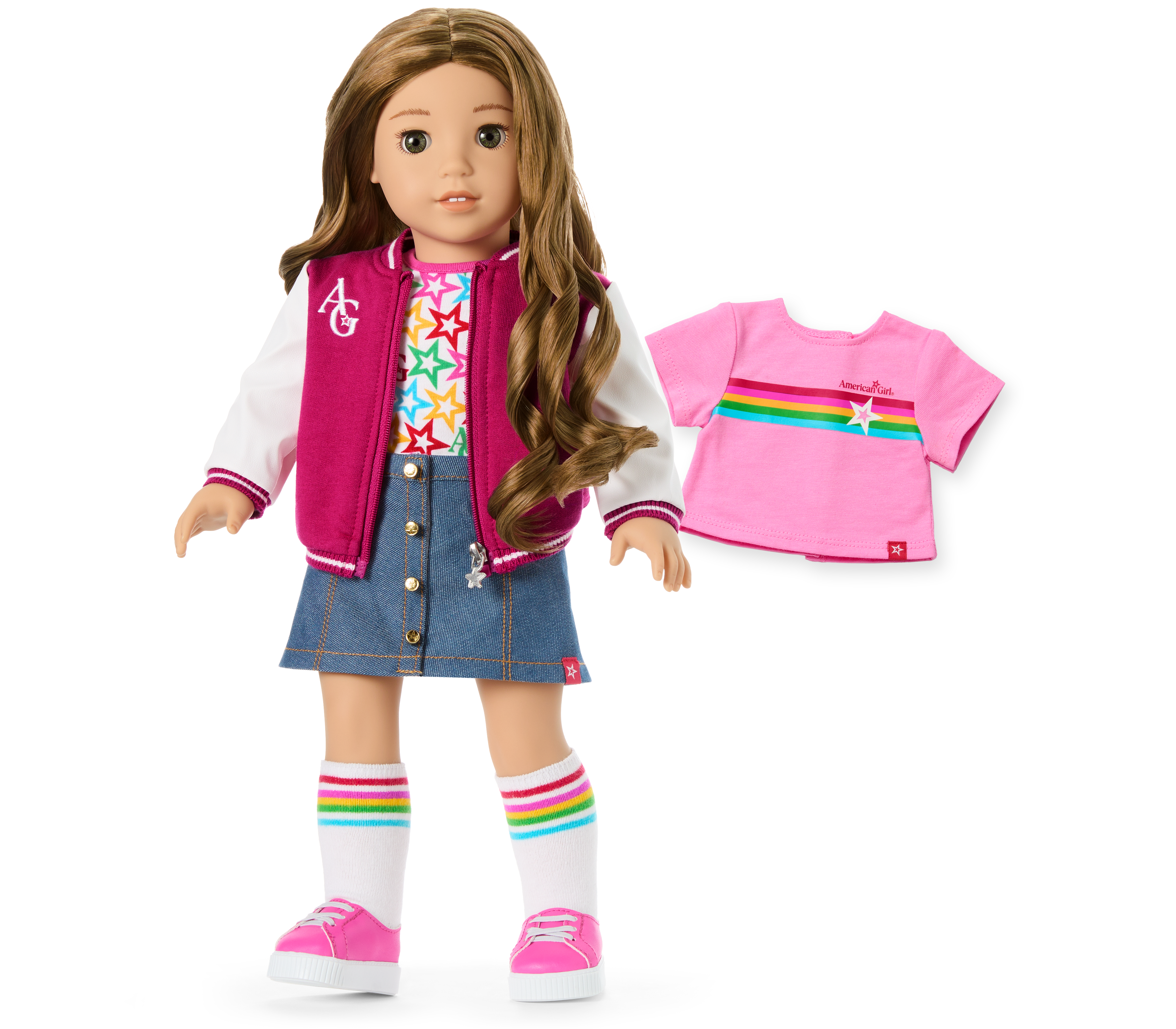 Truly Me™ 18-inch Doll #118 with curly caramel hair