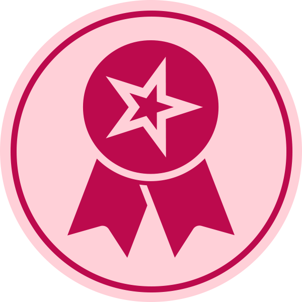 Silhouette image of award ribbon