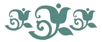 Teal floral decorative element
