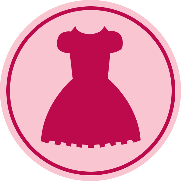 Silhouette of an American Girl doll dress