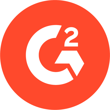 Logo of G2, an independent organization that recognizes 8x8 for excellence in customer service categories