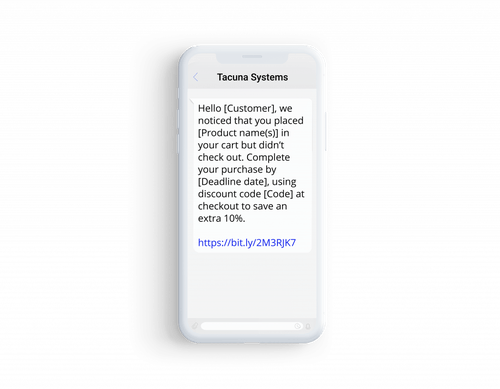 SMS screenshot - Tacuna Systems