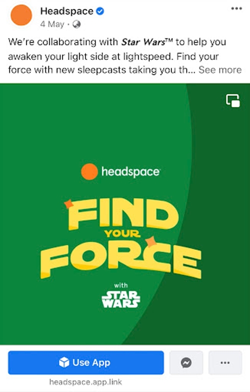 Headspace Social Media Ad on Mobile