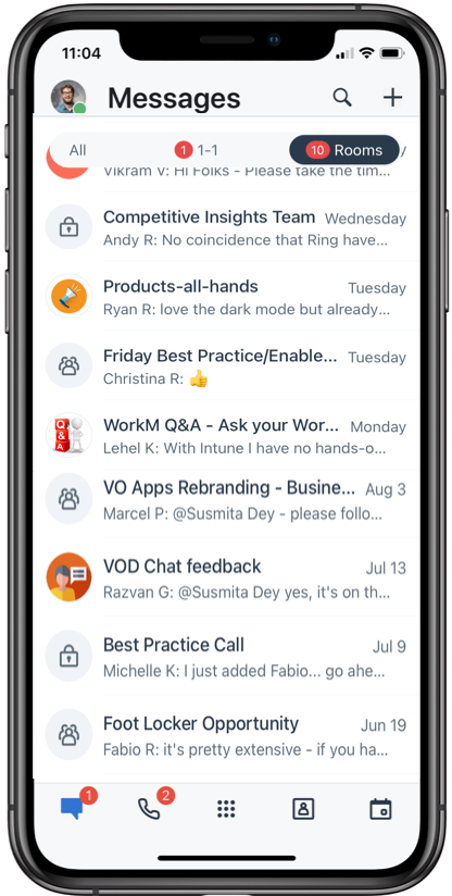 8x8 Work Fall 2020 Mobile Release Messages Screenshot