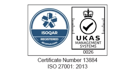 8x8 ISOQAR registration badge showcasing internationally recognized compliance