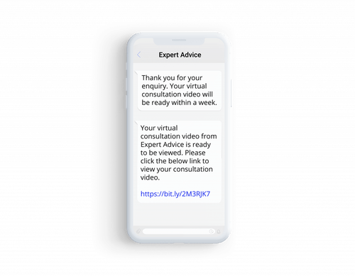 SMS screenshot - Expert Advice