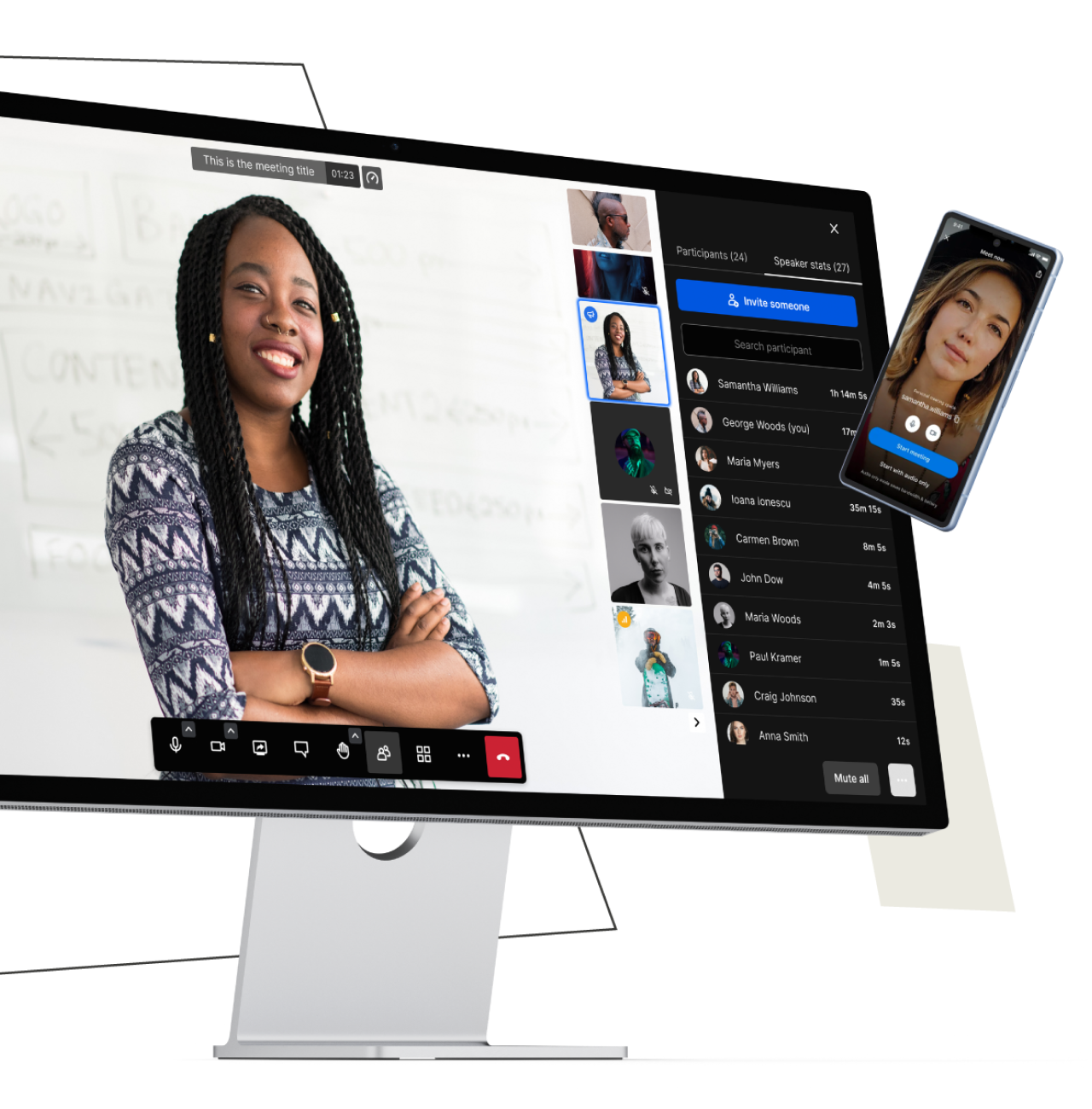 8x8 Video Interaction interface for seamless communication across desktop and smartphone