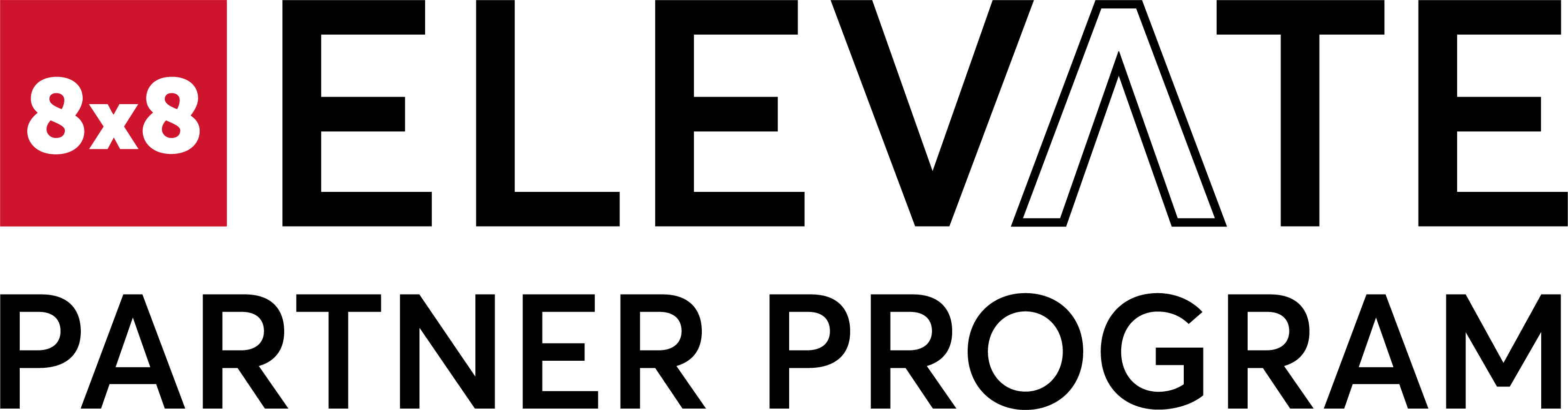 8x8 Elevate Partner Program Logo Red Black
