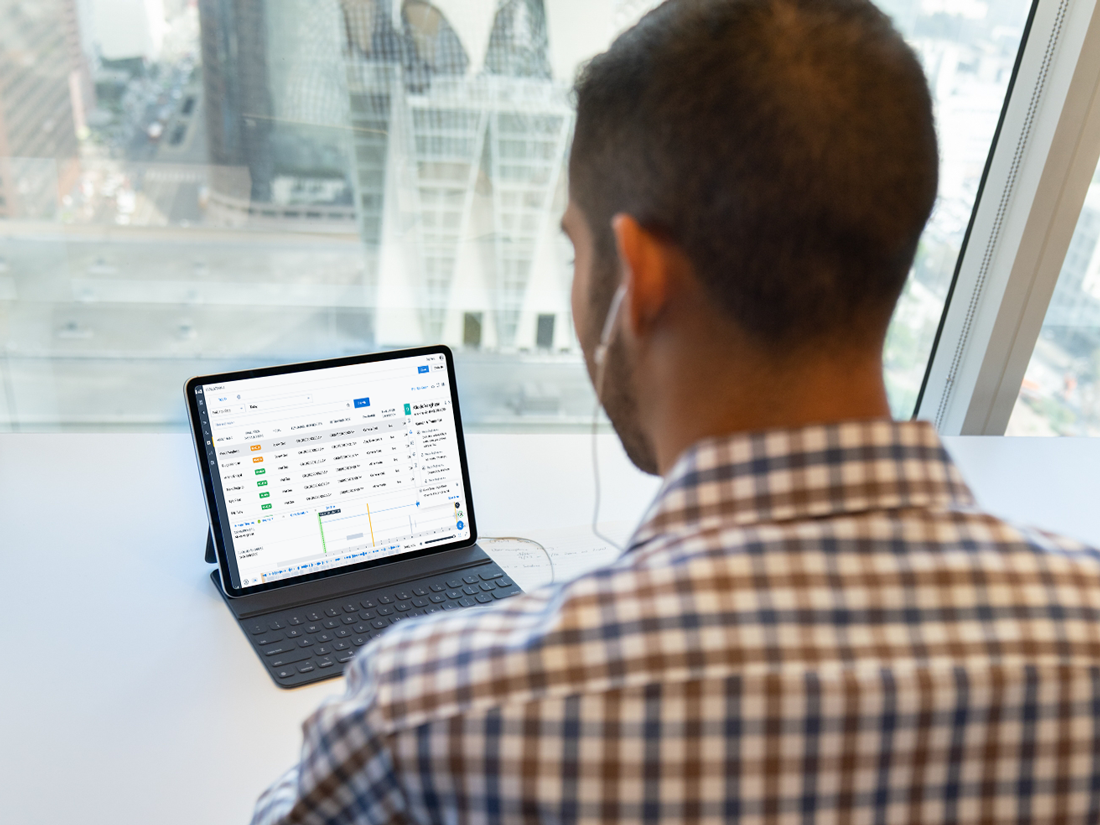 Admin monitoring 8x8 communications system settings in real-time.