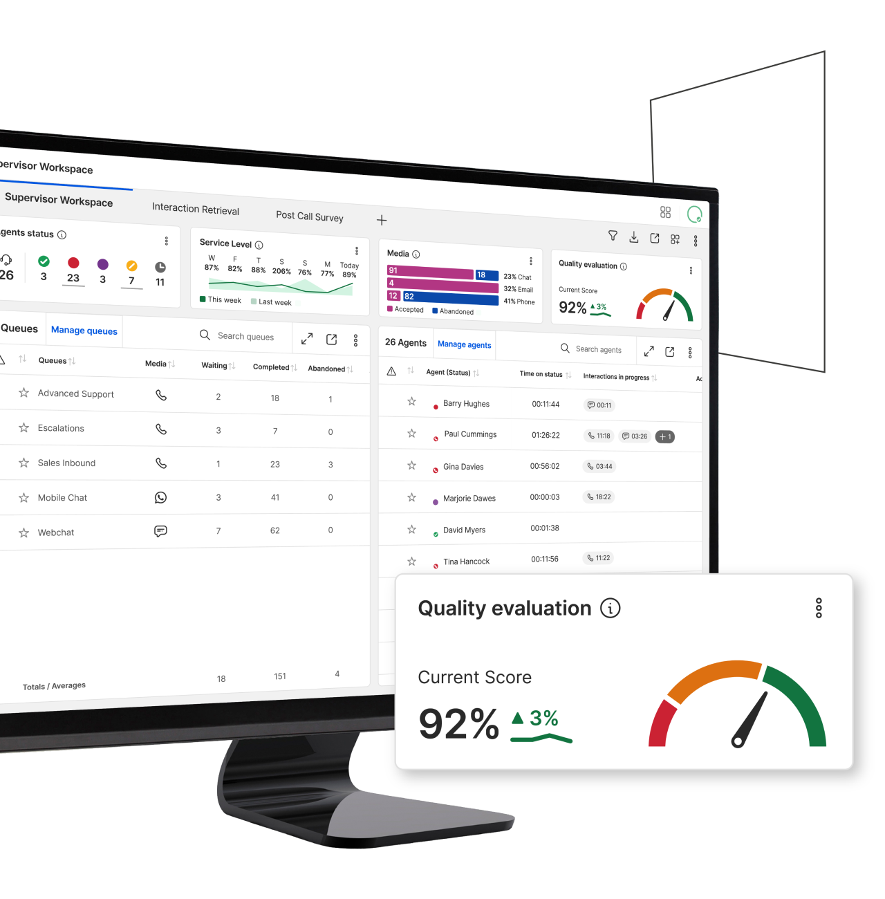 The 8x8 Agent Workspace dashboard streamlining customer support for contact center agents