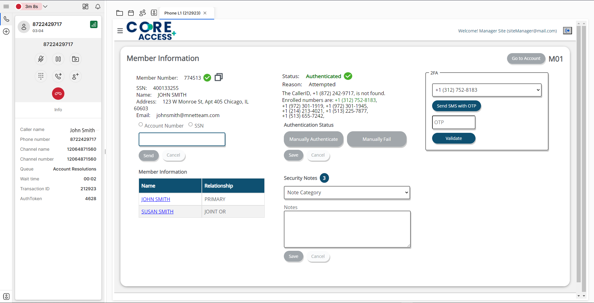 Screencap of MNET+ Integration for 8x8 Contact Center