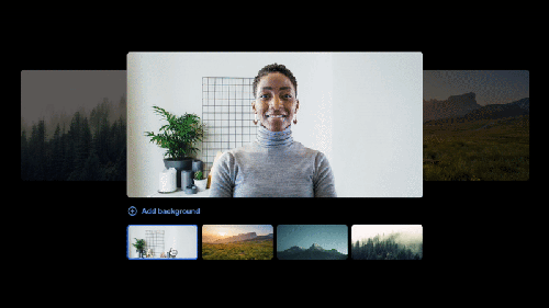 Gif: Changing virtual backgrounds in video meetings