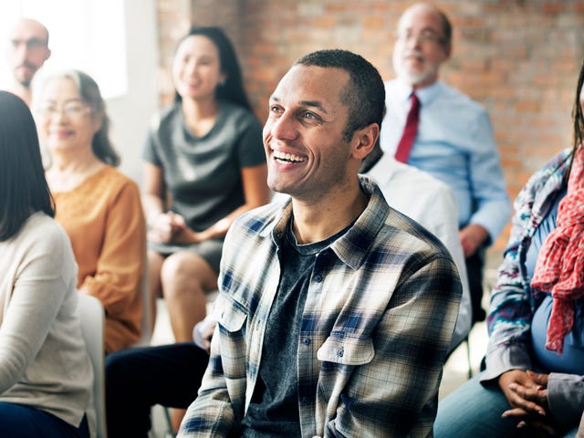 students attending group classes at the language center