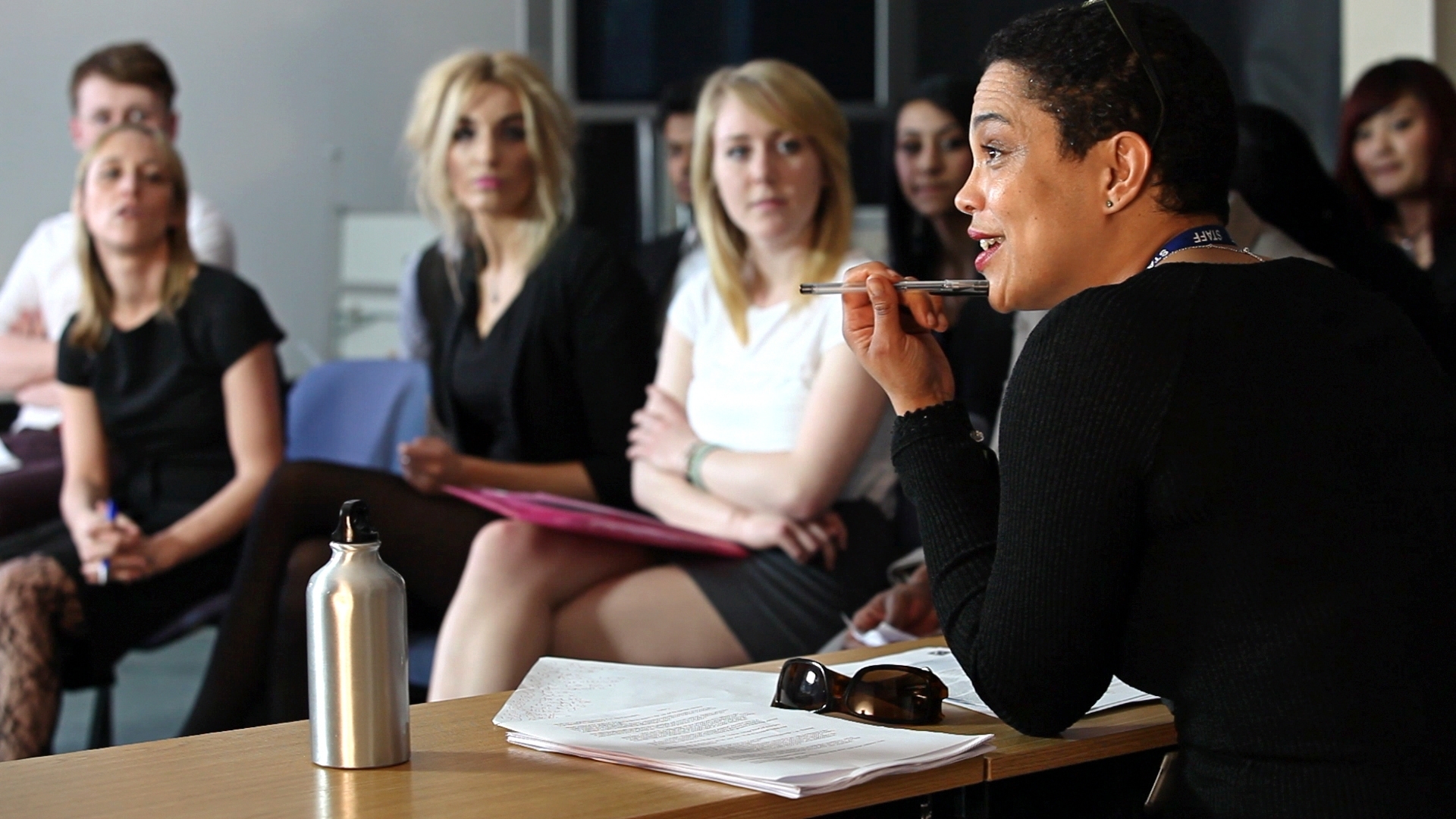 A group of people attending a Berlitz language lesson