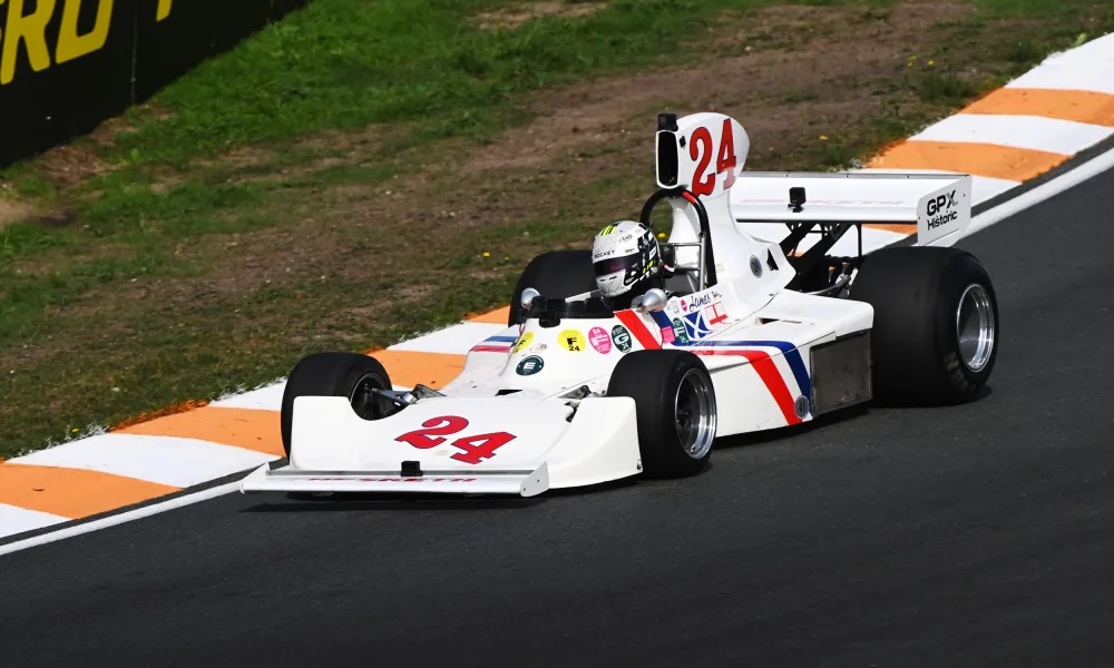 Button drives Hesketh 308 for team's 50th anniversary