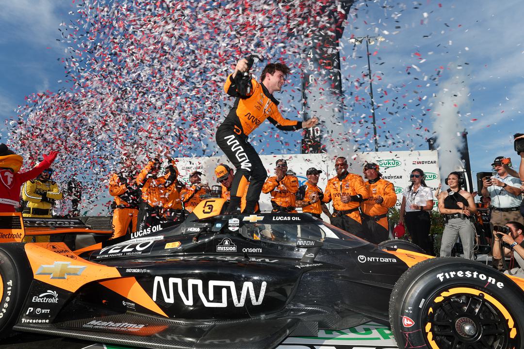 O’Ward fires off win in 100th IndyCar start at Iowa Speedway