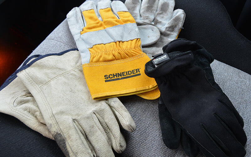 Three pairs of truck driver gloves