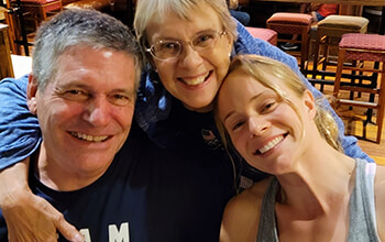 Krysta, Mitch and Vicki Palmer take a selfie together.