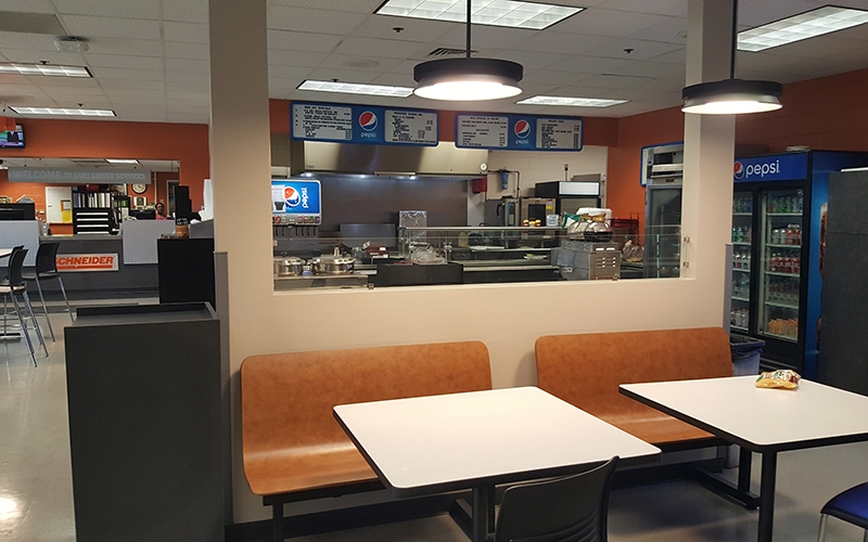 Remodeled Schneider Gary Facility Driver Dining Area