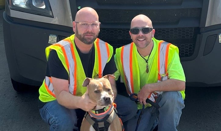 Schneider Team drivers take their dog on the road