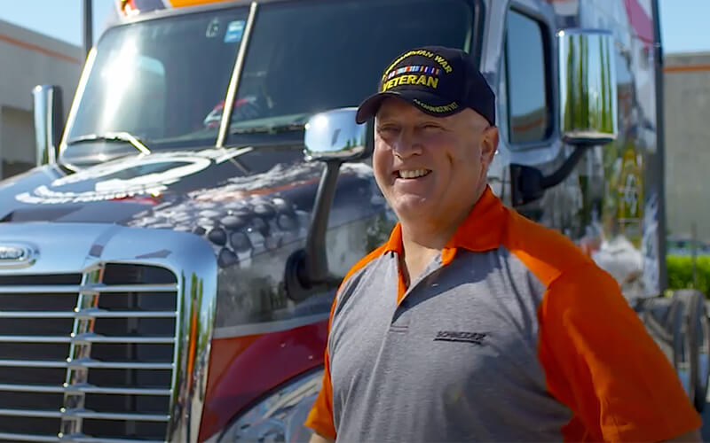 2017 Ride of Pride driver David Price poses in front of company truck