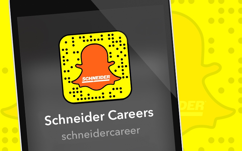 Schneider Careers scannable Snapcode and Snapchat username "schneidercareer"