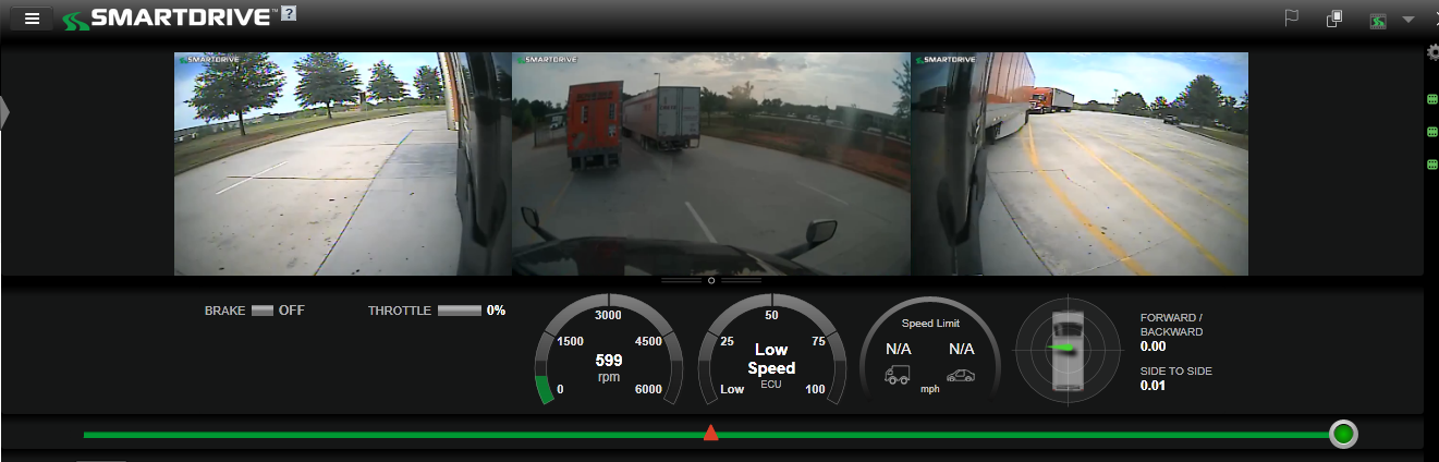 A snapshot of SmartDrive video footage captured along the back and sides of the trailer.