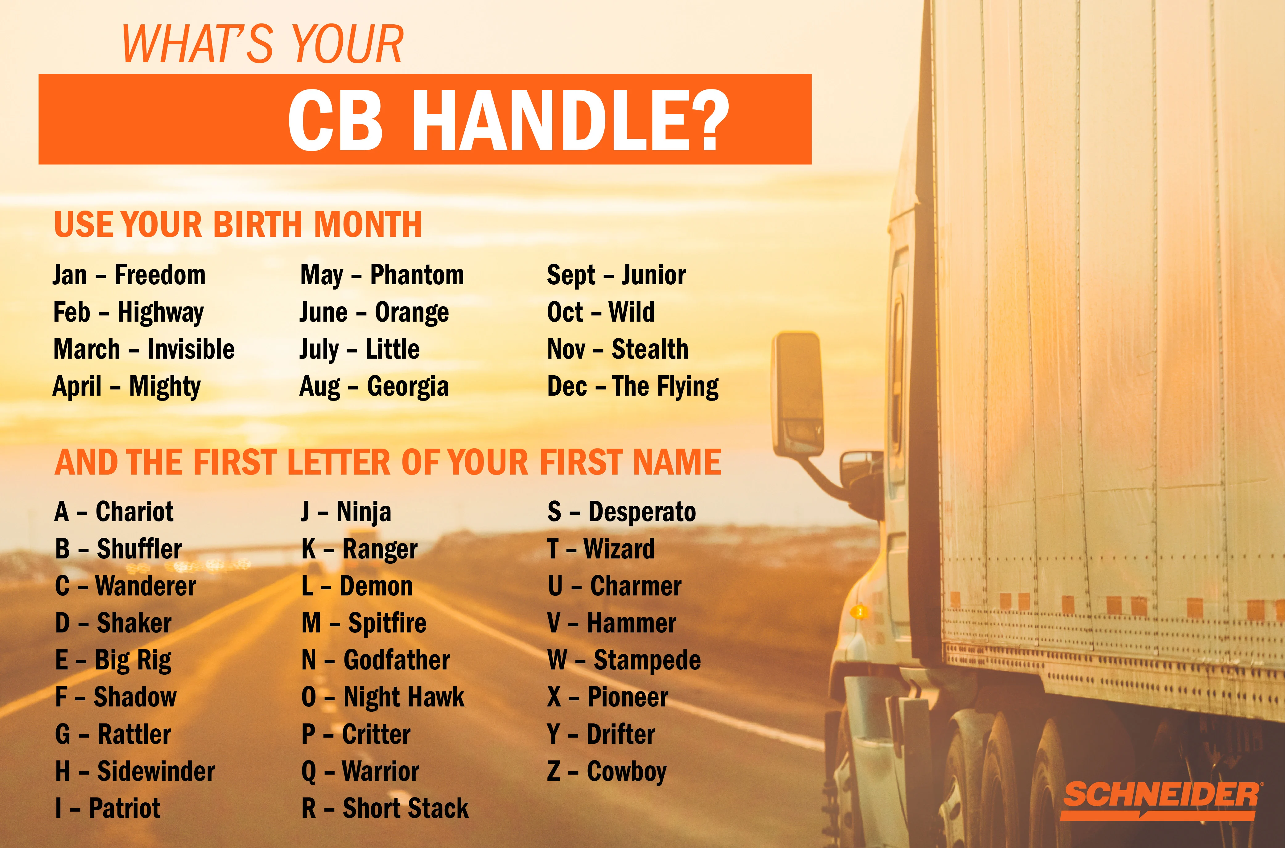 What’s your CB handle?