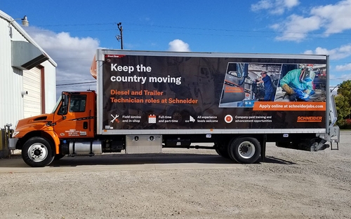 A service truck for Schneider mobile diesel technicians to use in the field.