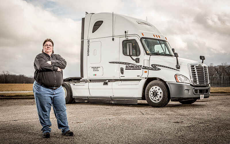 Featured Dedicated driver Stephanie Banic with her truck