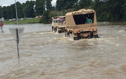 Truck in Louisiana Flood