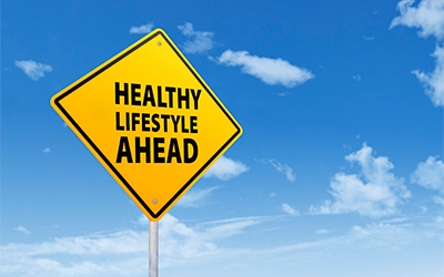 Healthy Lifestyle Ahead Sign