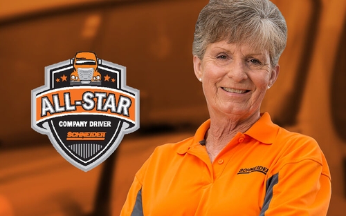 Schneider Over-the-Road driver Fay Dunn has driven over 1.5 million miles and is considered an All-Star.