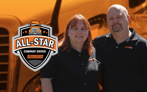 Bob and Susan Tyler are Schneider All-Star drivers.