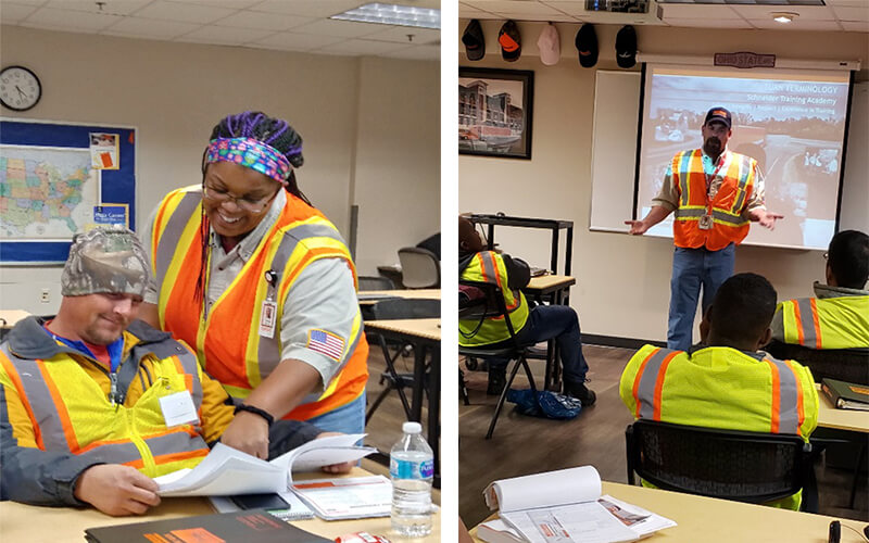 Schneider instructors provide one-on-one and classroom teaching at the Indianapolis training center.