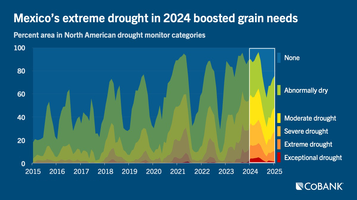 Chart: Mexico's extreme drought in 2024 boosted grain needs
