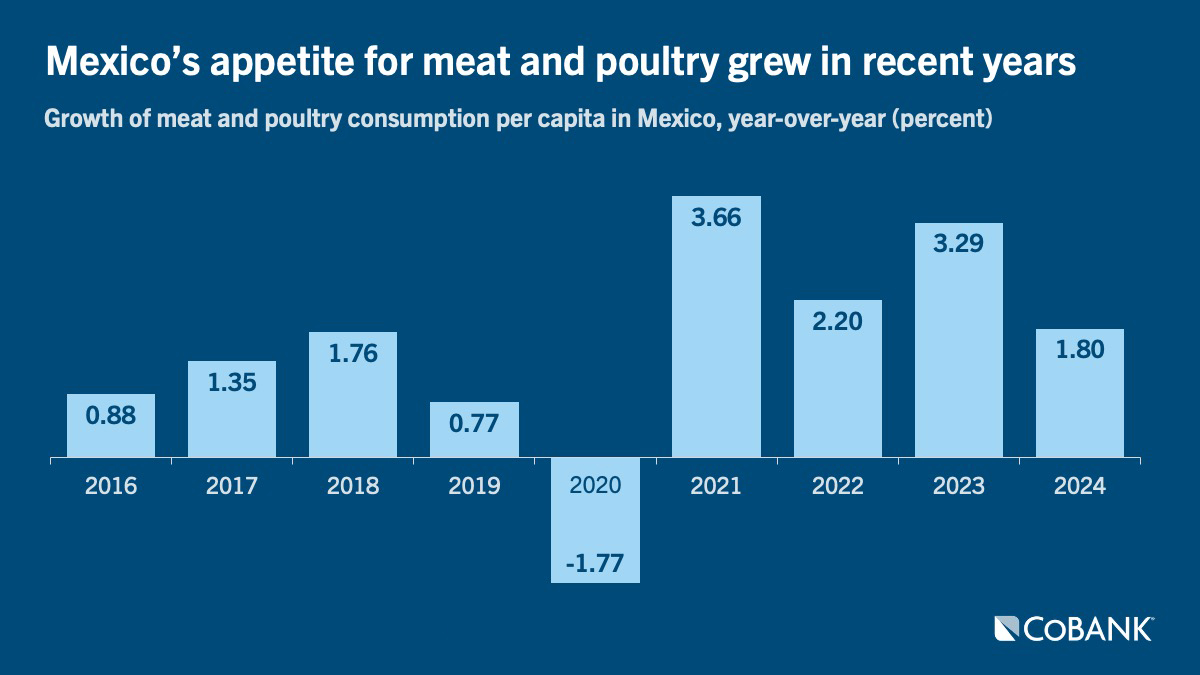 Chart: Mexico's appetite for meat and poultry grew in recent years