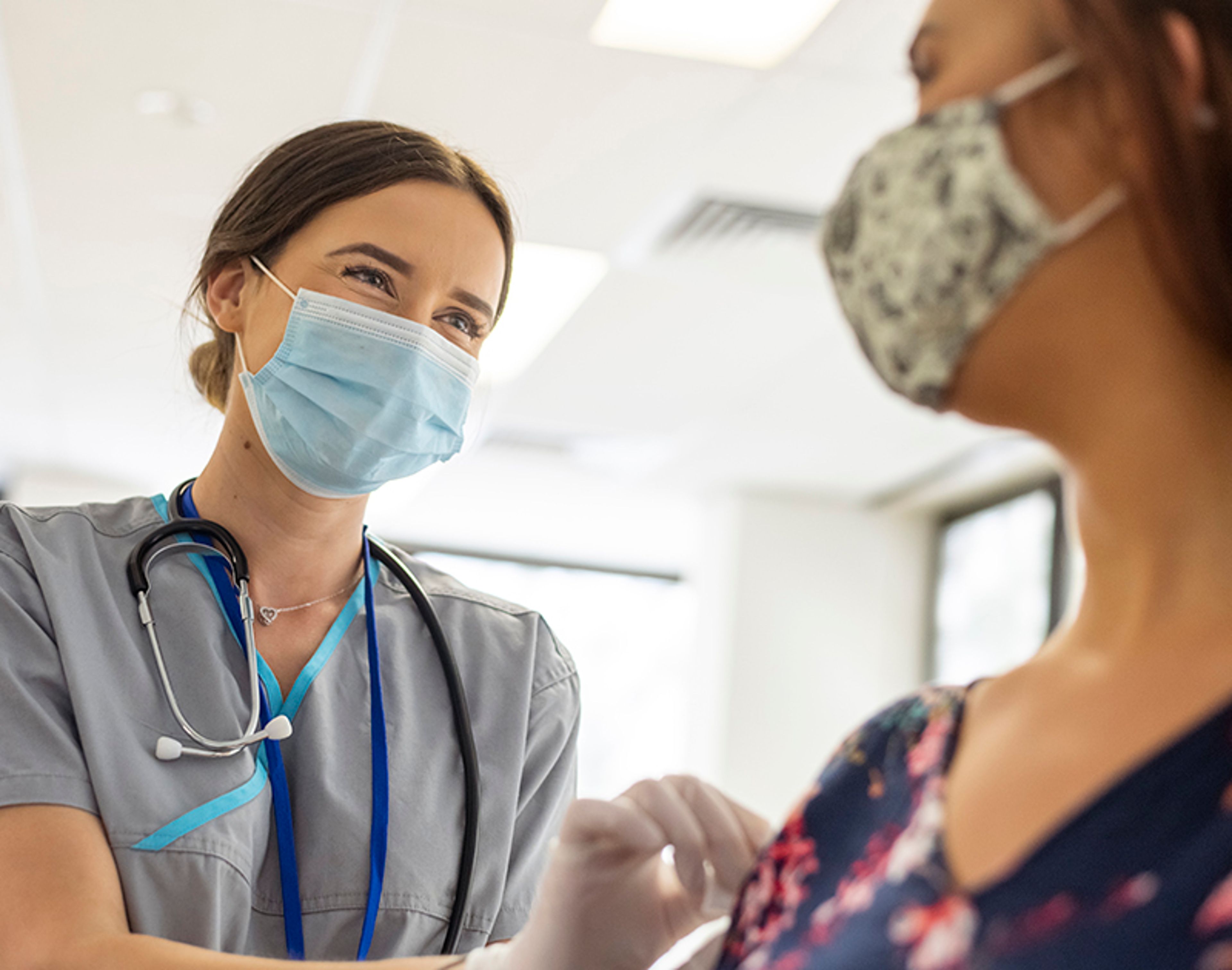 Healthcare professionals with masks