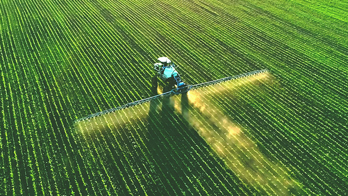 Irrigator in a field