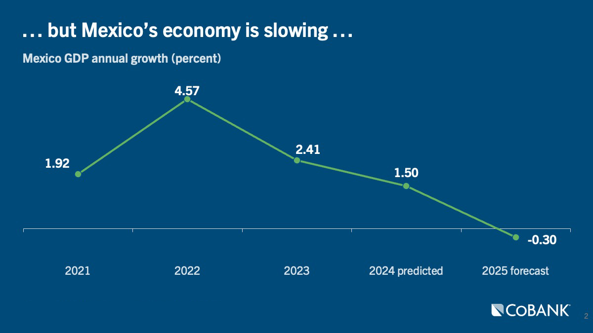 Chart: ...but Mexico's economy is slowing...