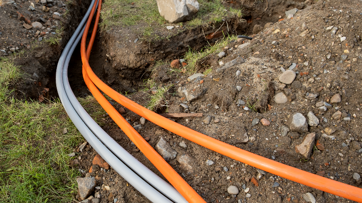 Cable conduits in the ground