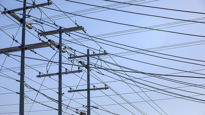 Electric poles and wires