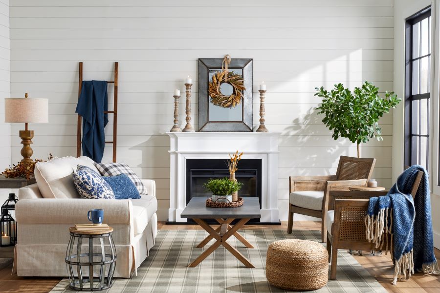 Mantle with a Fall Wreath