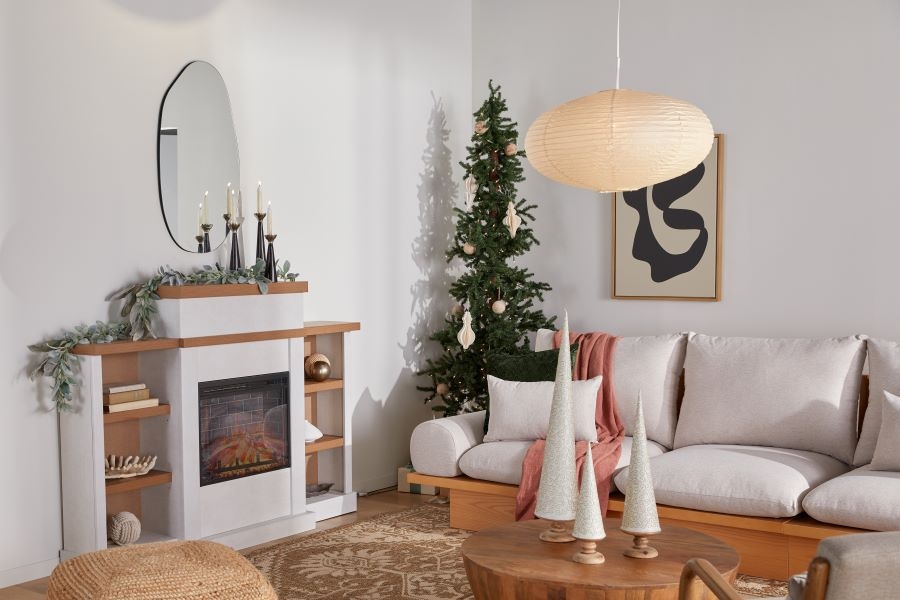 Room Decorated for Christmas