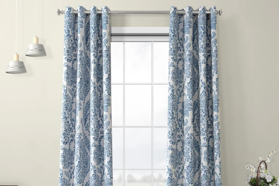 Blue Floral Curtains