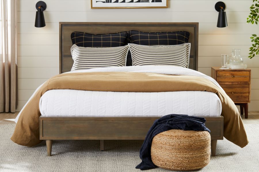 Bed with Weighted Blanket