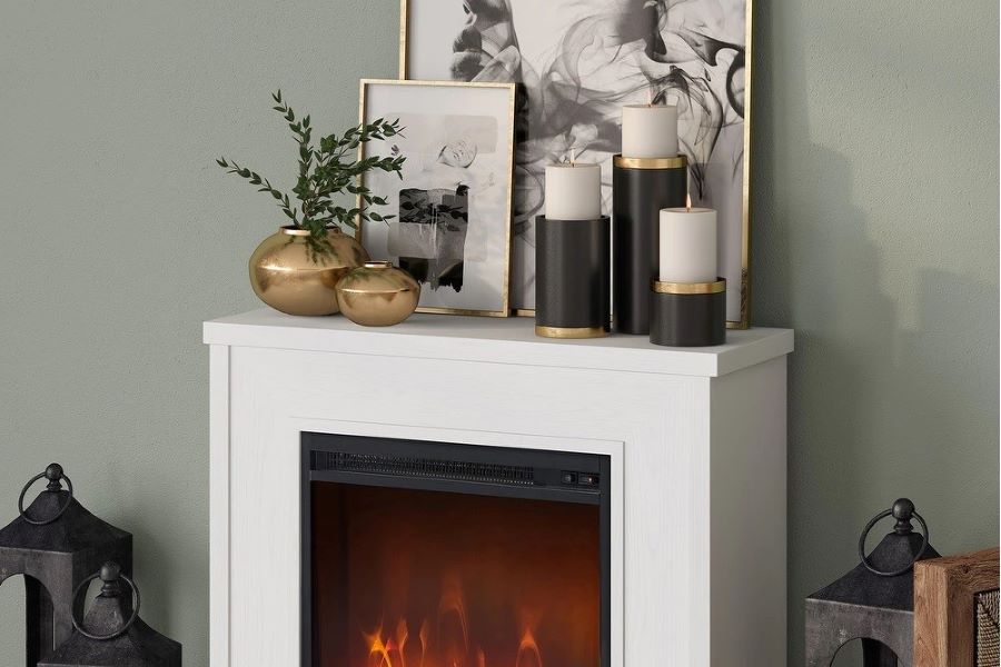 Candles Over a Fireplace